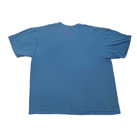 Nike Mens XL Cotton T Shirt Blue Short Sleeve Red Nike Swoosh Logo Mens XL - Picture 6 of 6